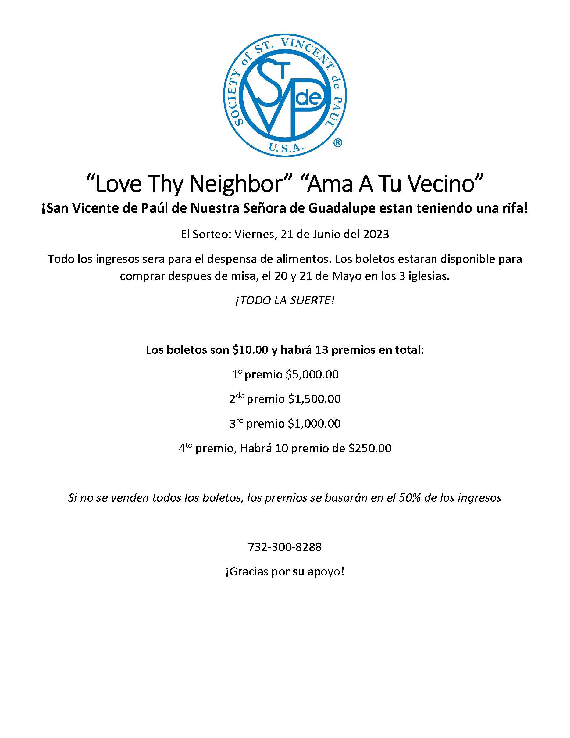 Love Thy NeighborSVDP RAFFLE2023 Page 2